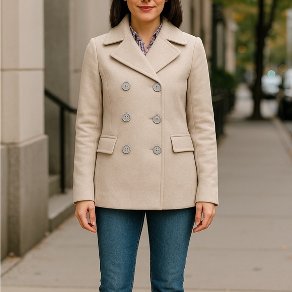 Kenneth Cole Women’s Wool Blend Pea Coat – Size 10 - Picture 1 of 8